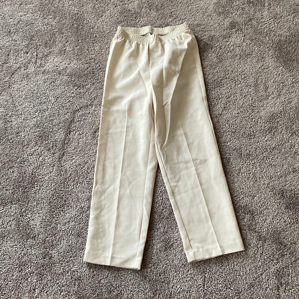 Van Heusen Pink Shirt Ivory Vest Dress Pants 3 Piece Suit Set SIZE 8